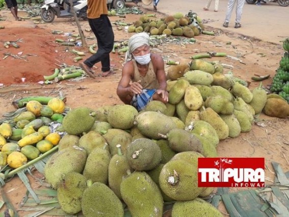 Corona Curfew : Jackfruit sellers Face losses in Agartala Corona Curfew : Jackfruit sellers Face losses in Agartala